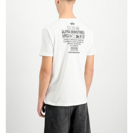 ALPHA IND. DOG-TAG T-SHIRT White