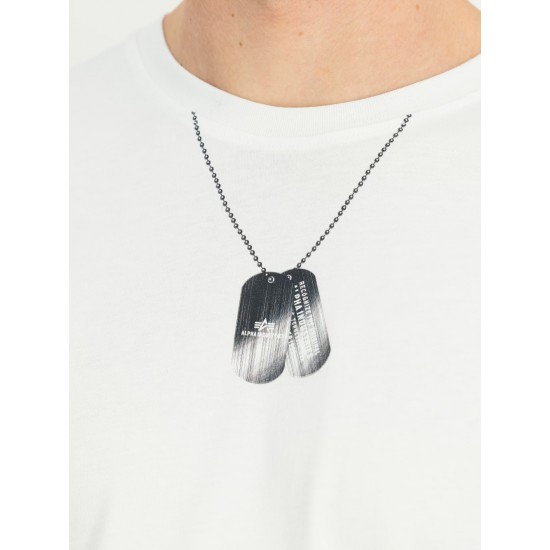 ALPHA IND. DOG-TAG T-SHIRT White