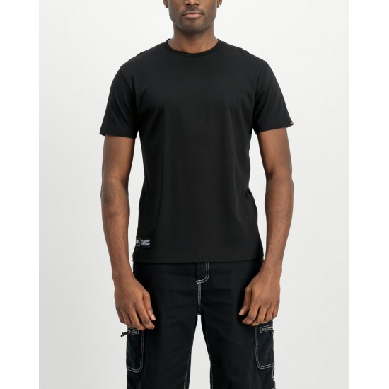 ALPHA IND. LABEL BACKPRINT T-SHIRT Black