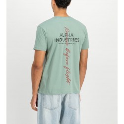 ALPHA IND. SIGNATURE BACK PRINT T-SHIRT Frost Green