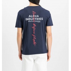 ALPHA IND. SIGNATURE BACK PRINT T-SHIRT Rep. Blue