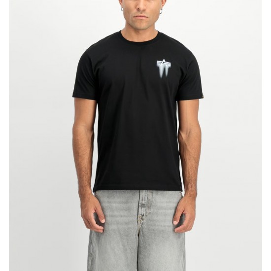 ALPHA IND. SPRAY PRINT T-SHIRT Black/White