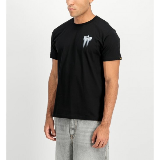 ALPHA IND. SPRAY PRINT T-SHIRT Black/White