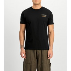 ALPHA IND. TONAL LOGO PRINT T-SHIRT Black