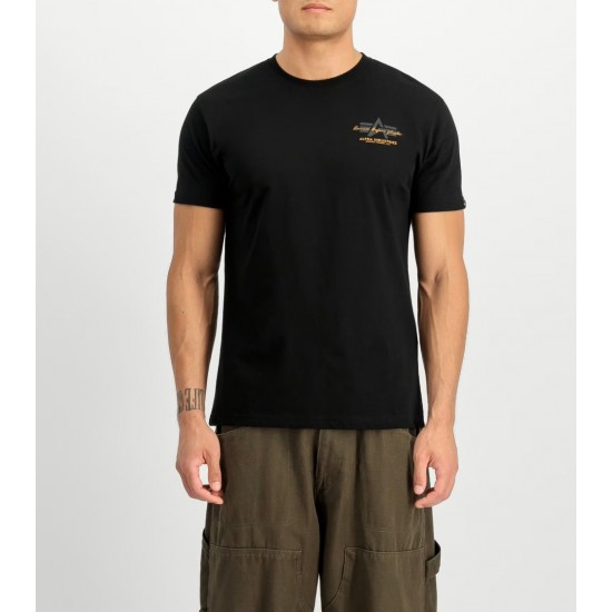 ALPHA IND. TONAL LOGO PRINT T-SHIRT Black