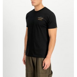 ALPHA IND. TONAL LOGO PRINT T-SHIRT Black
