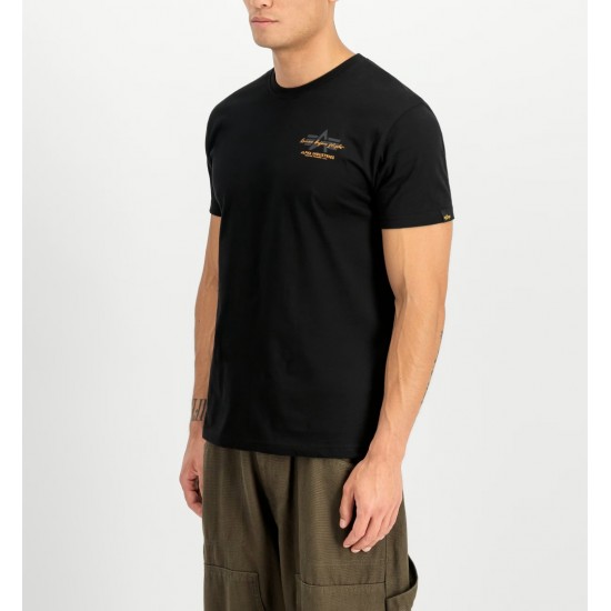 ALPHA IND. TONAL LOGO PRINT T-SHIRT Black