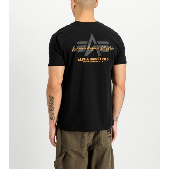 ALPHA IND. TONAL LOGO PRINT T-SHIRT Black