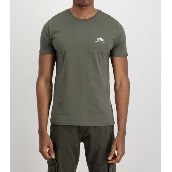 ALPHA IND. BASIC T-SHIRT SMALL LOGO Dark Olive ALPHA IND. BASIC T-SHIRT SMALL LOGO Dark Olive