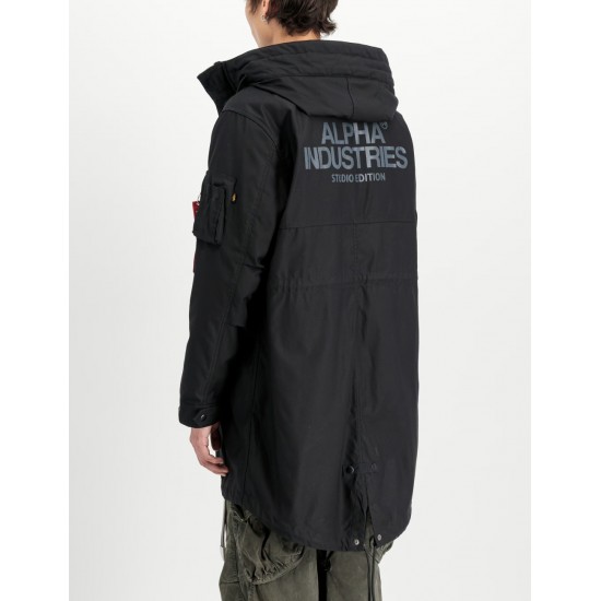 ALPHA IND. JAKNA STUDIO M-51 FISHTAIL BACKPRINT 2u1 Black ALPHA IND. JAKNA STUDIO M-51 FISHTAIL BACKPRINT 2u1 Black