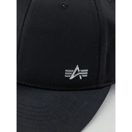 ALPHA IND. METAL LABEL CAP Black/Metalsilver ALPHA IND. METAL LABEL CAP Black/Metalsilver