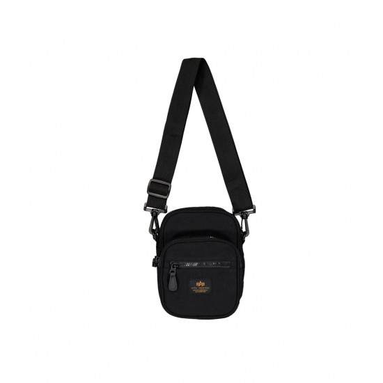 ALPHA IND. LABEL MESSENGER BAG SMALL Black ALPHA IND. LABEL MESSENGER BAG SMALL Black
