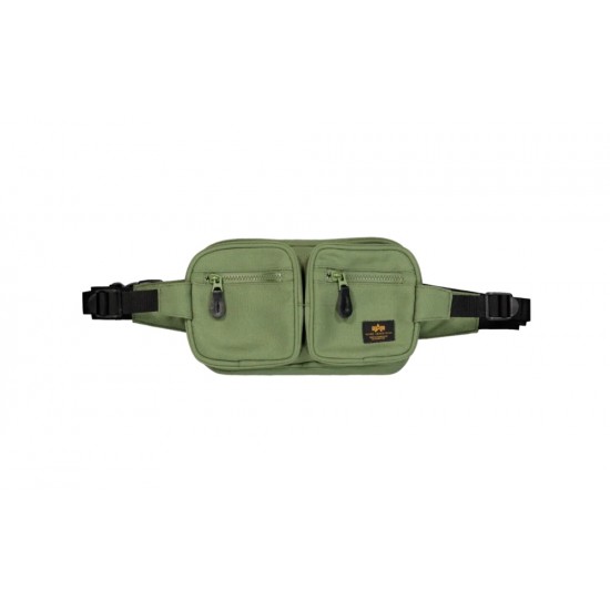 ALPHA IND. LABEL WAIST BAG Sage Green ALPHA IND. LABEL WAIST BAG Sage Green