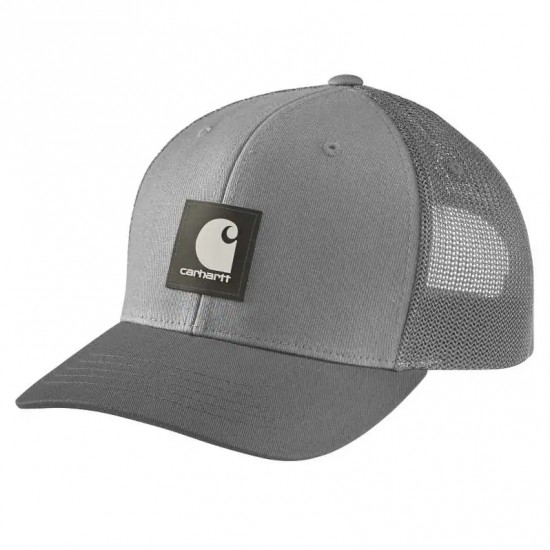 CARHARTT MESH-BACK LOGO PATCH CAP Asphalt