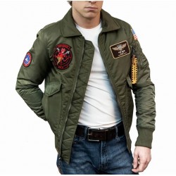 TOP GUN JAKNA CWU-45 F PATCHES Olive