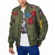 TOP GUN JAKNA MA-1 BOMBER PATCHES Olive