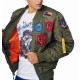 TOP GUN JAKNA MA-1 BOMBER PATCHES Olive