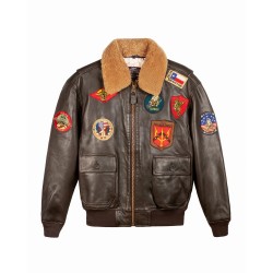 TOP GUN OFFICIAL BOMBER JACKET Brown