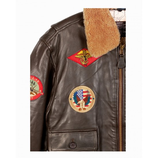 TOP GUN OFFICIAL BOMBER JACKET Brown