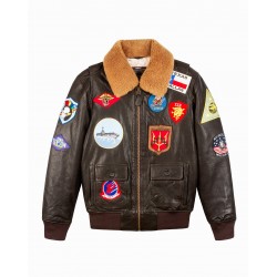 TOP GUN 1 G-1 WITH PATCHES Brown