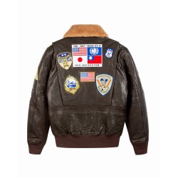 TOP GUN 1 G-1 WITH PATCHES Brown