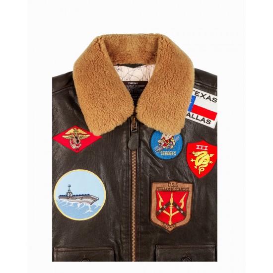 TOP GUN 1 G-1 WITH PATCHES Brown