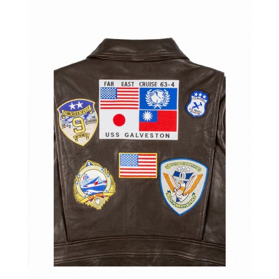 TOP GUN 1 G-1 WITH PATCHES Brown