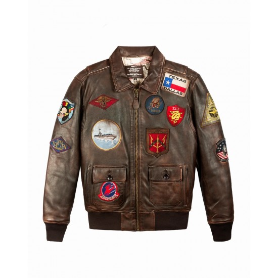 TOP GUN VINTAGE OFFICIAL SIGNATURE JACKET Brown