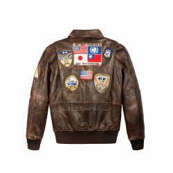 TOP GUN VINTAGE OFFICIAL SIGNATURE JACKET Brown