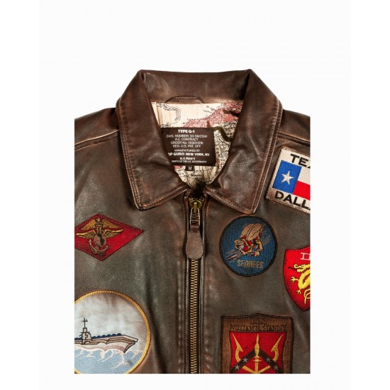 TOP GUN VINTAGE OFFICIAL SIGNATURE JACKET Brown