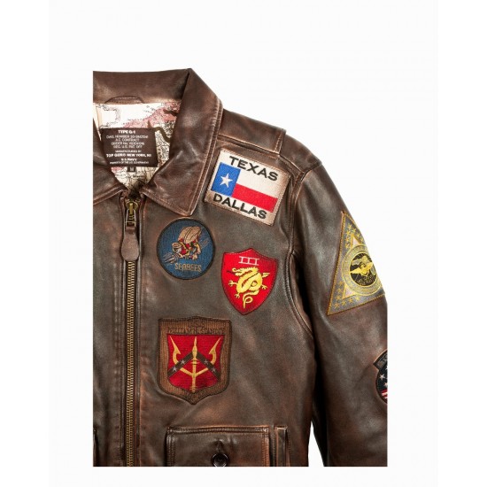 TOP GUN VINTAGE OFFICIAL SIGNATURE JACKET Brown