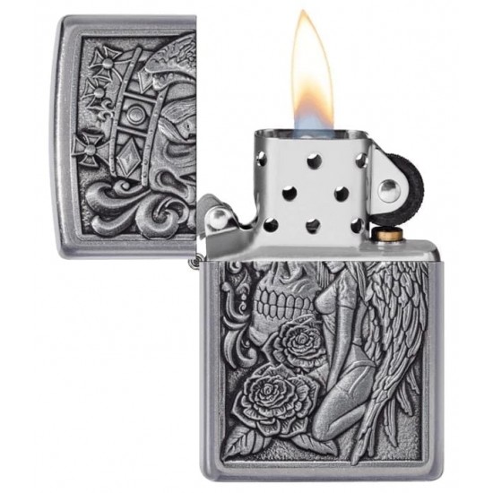 ZIPPO UPALJAČ Skull and Angel Emblem Design