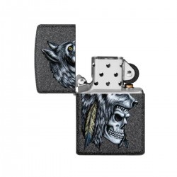 ZIPPO UPALJAČ Wolf Skull Feather Design