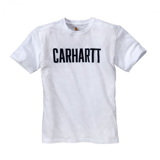 CARHARTT BLOCK LOGO SHORT SLEEVE T-SHIRT White