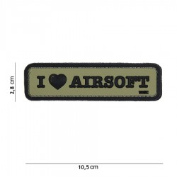 PATCH 3D PVC I LOVE AIRSOFT Green